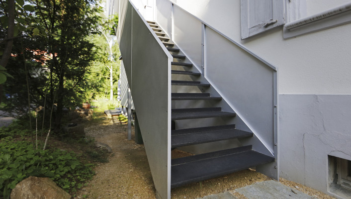 Metall- und Stahlbau, Seestrasse Liestal, Aussentreppe 1